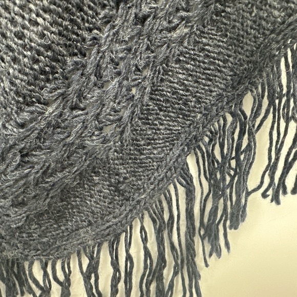 Cecico Blue Knit Wool Blend Turtleneck Poncho shawl S/M New - Picture 3 of 4